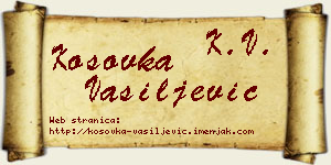 Kosovka Vasiljević vizit kartica